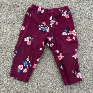 Carters Burgundy Floral Leggings